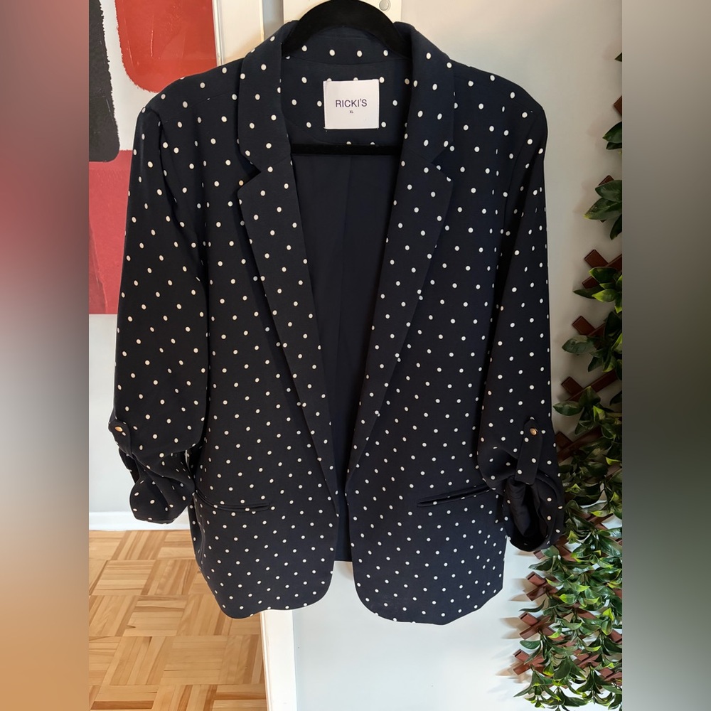 Ricki's Navy Polka Dot Blazer size XL